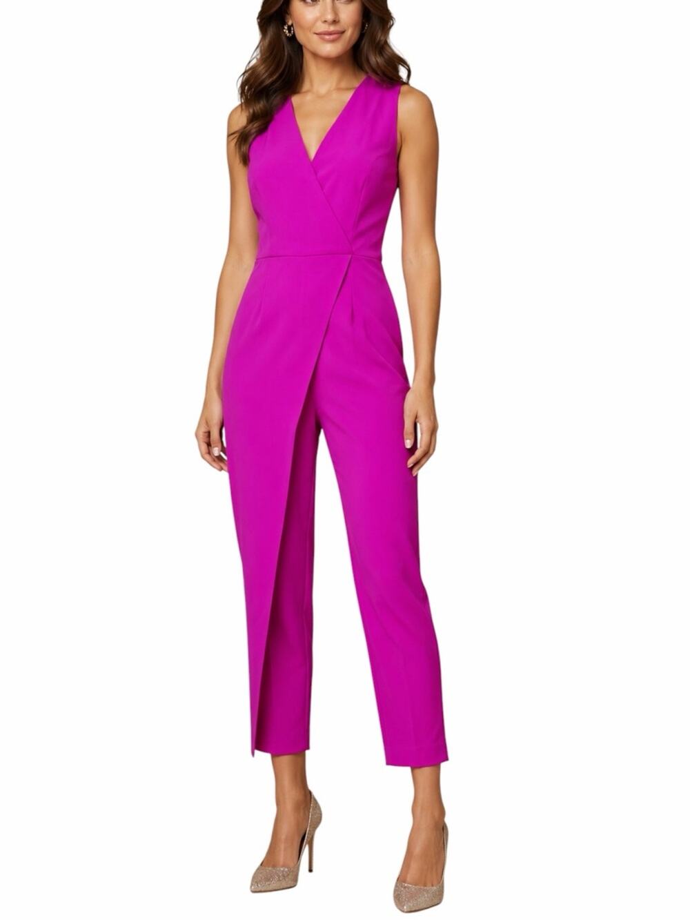 Sugar + Lips Sleeveless Cutout Ankle Leg Jumpsuit Hot Pink Size M NWT Fuchsia